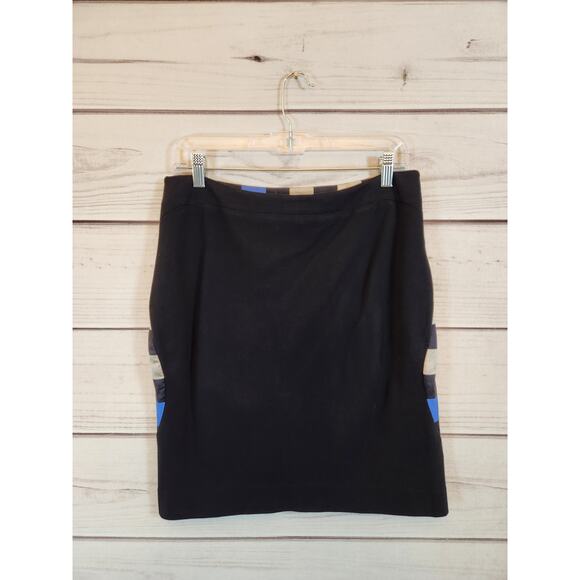 Diane von Furstenberg Striped Silk & Wool Blend Pencil Skirt Size 10 - Picture 2 of 6